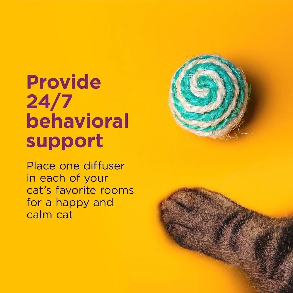 3 Comfort Zone Cat Calming Pheromone Diffuser Vials Refills Cat Anxiety
